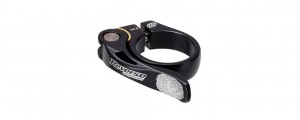 Reverse quick release seatpost clamp