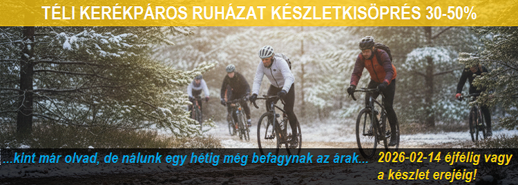 Téli kerékpáros ruházat és kiegészítők készletkisöprése 30-50% kedvezménnyel!