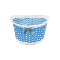 Csepel braided front basket with a bow for a children's bicycle